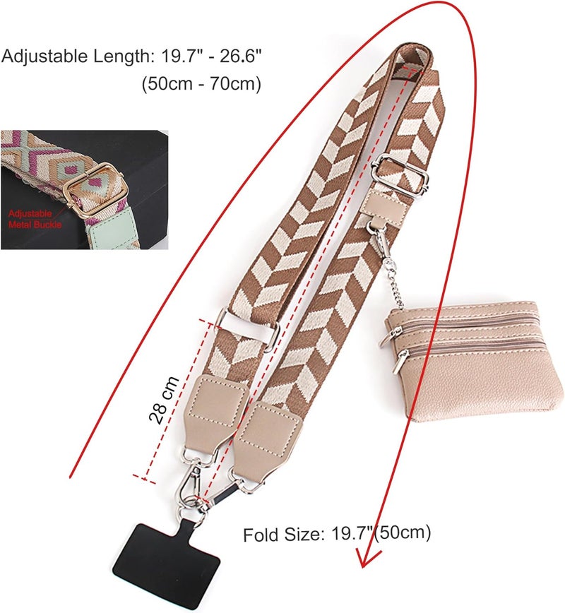 SCINYMC Clip and Go Strap for Phone with Wallet Crossbody, Adjustable Phone Lanyards with Wallet, Phones-Straps with Zippered Pouch, Crossbody iPhone-Strap for All iPhone, Khaki - Image 4